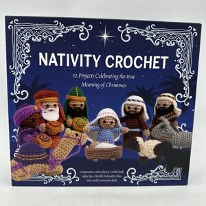 Chartwell Books Nativity Crochet Kit, 12 Christmas Projects with Yarn, Crochet